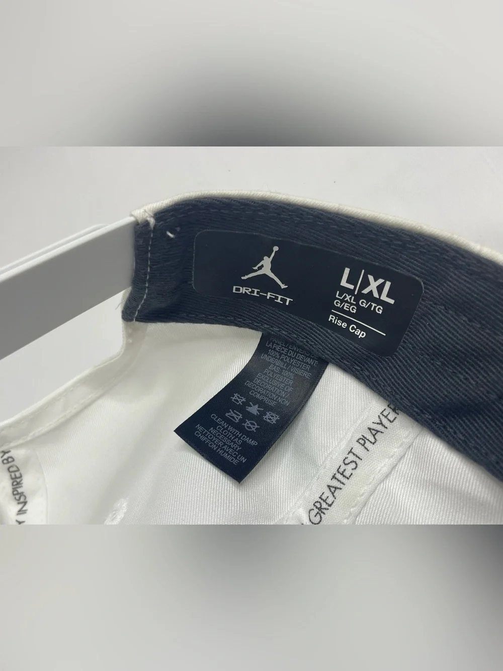 White Jordan Golf Dri-Fit adjustable SnapBack Cap with Black Jumpman Logo